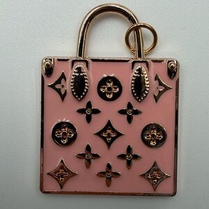Chic Pink LV upcycled pendant, charm
